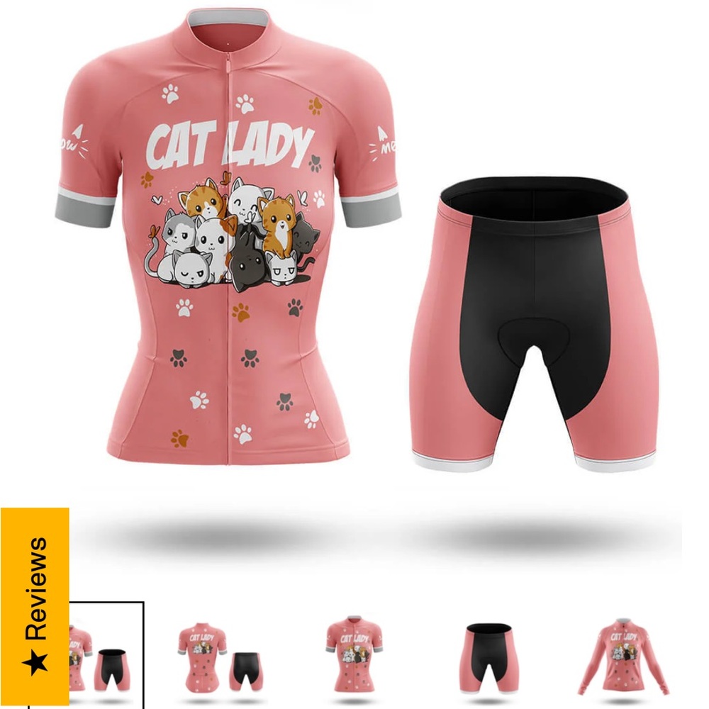 GCG Cat Lady Cycling Jersey and Shorts Set Size M